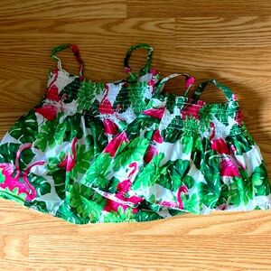Matching girls flamingo halter tops- Janie and Jack 5 and 6-12m
